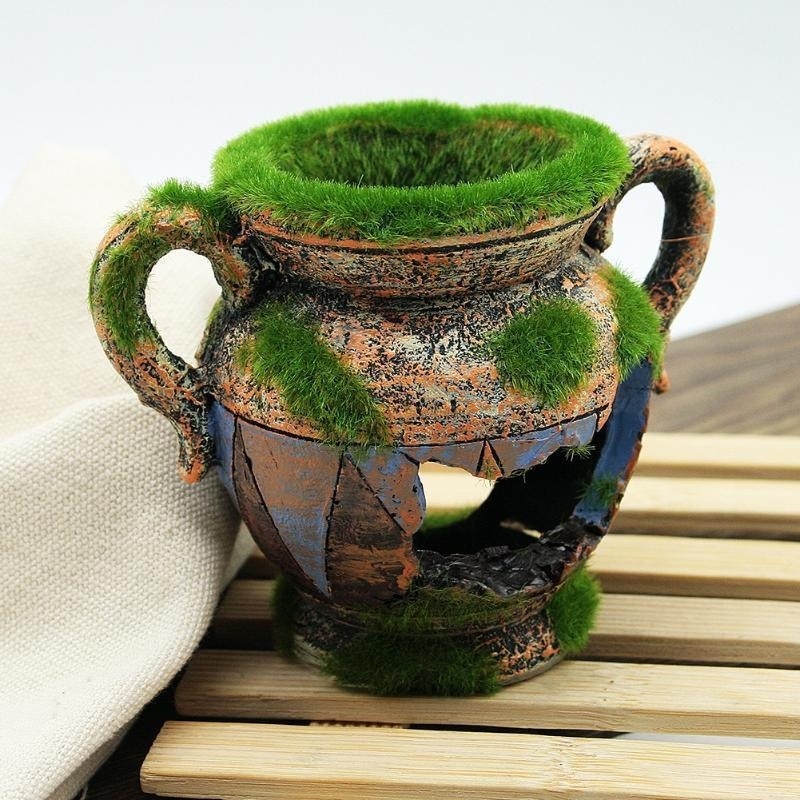 Aquarium Moss - 1pc Resin Vase with Moss Aquarium