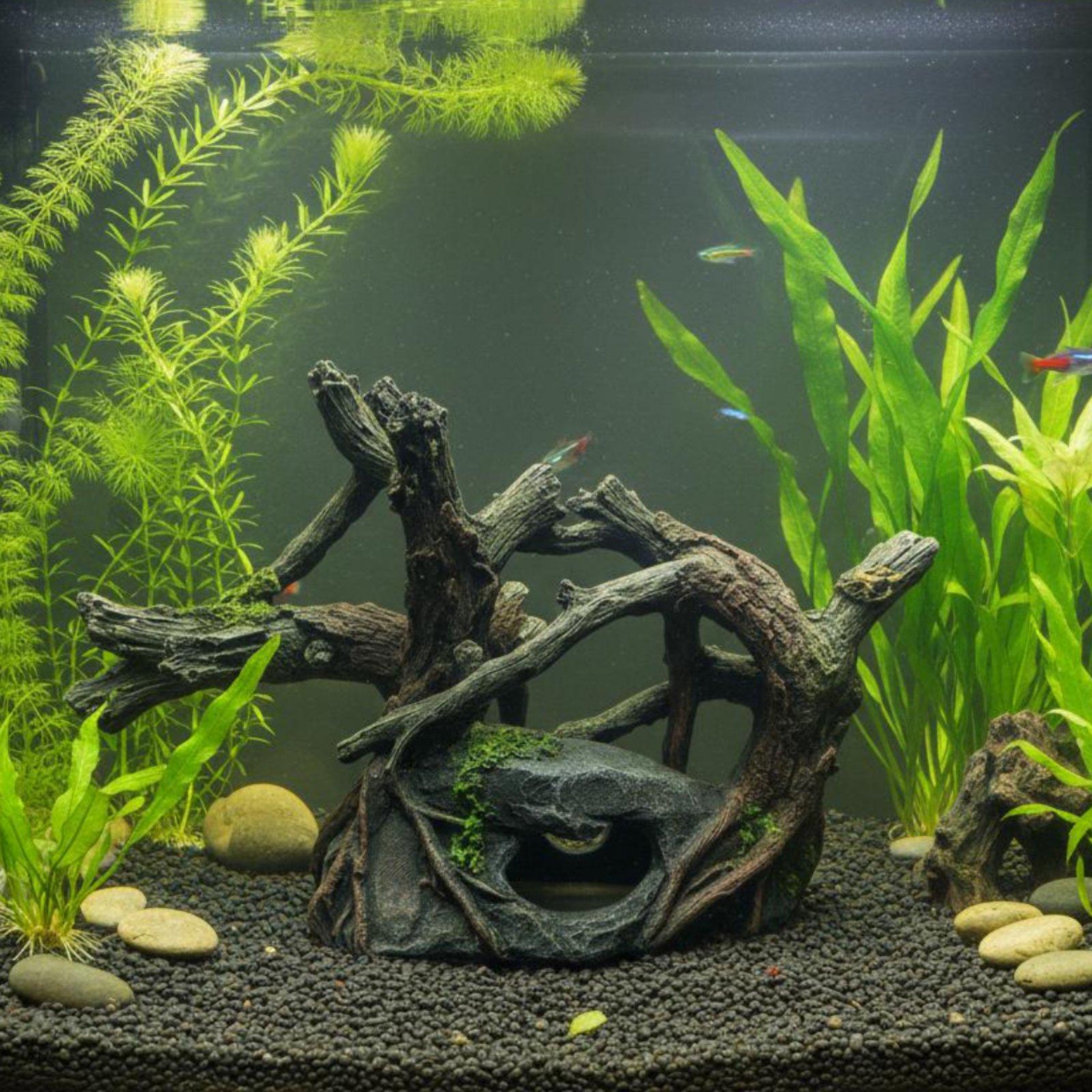Aquarium Driftwood - Aquarium Hideout Wide Base Resin Driftwood