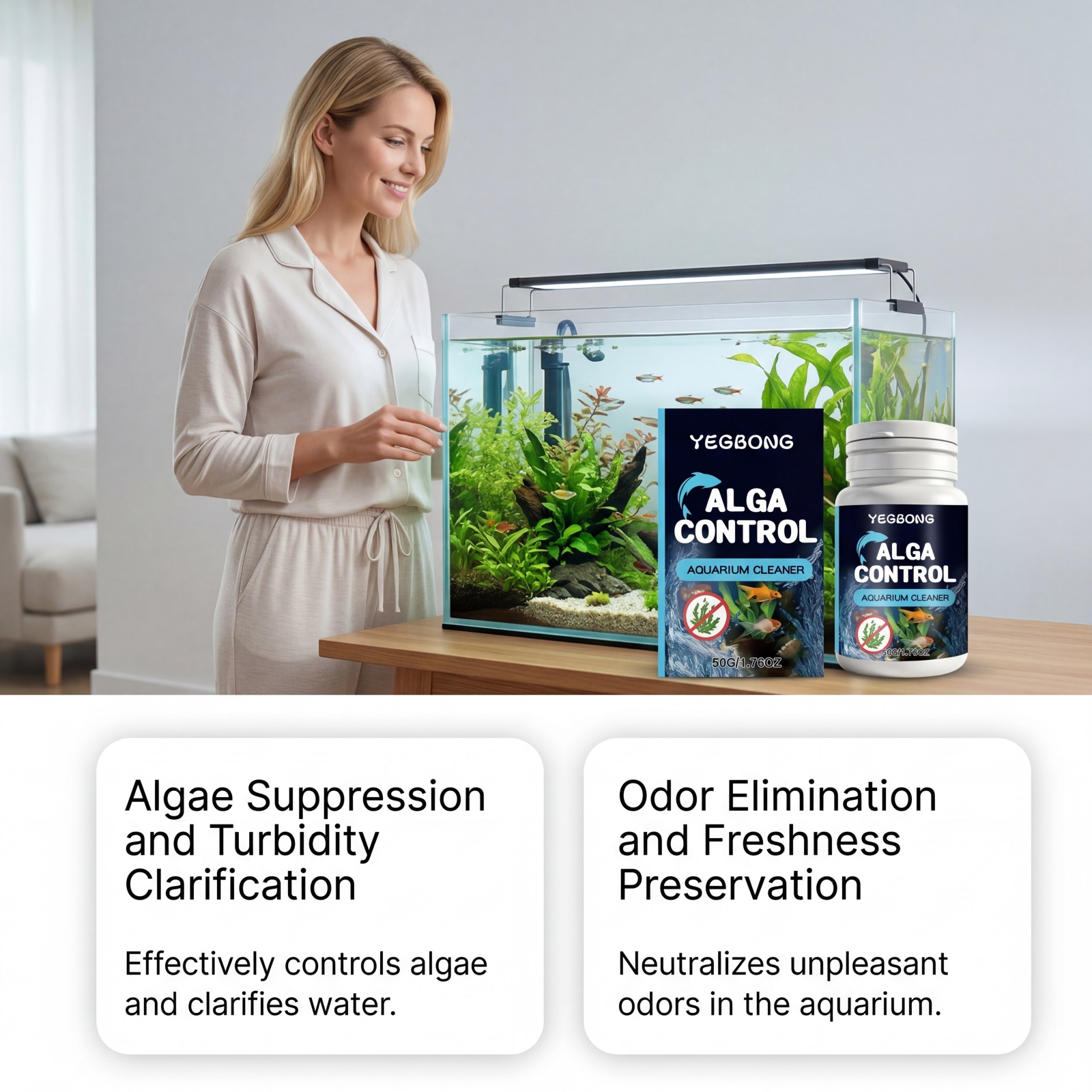 50g Aquarium Cleaner Powder Fi - đánh giá và giá Planted Aquarium Algae Control