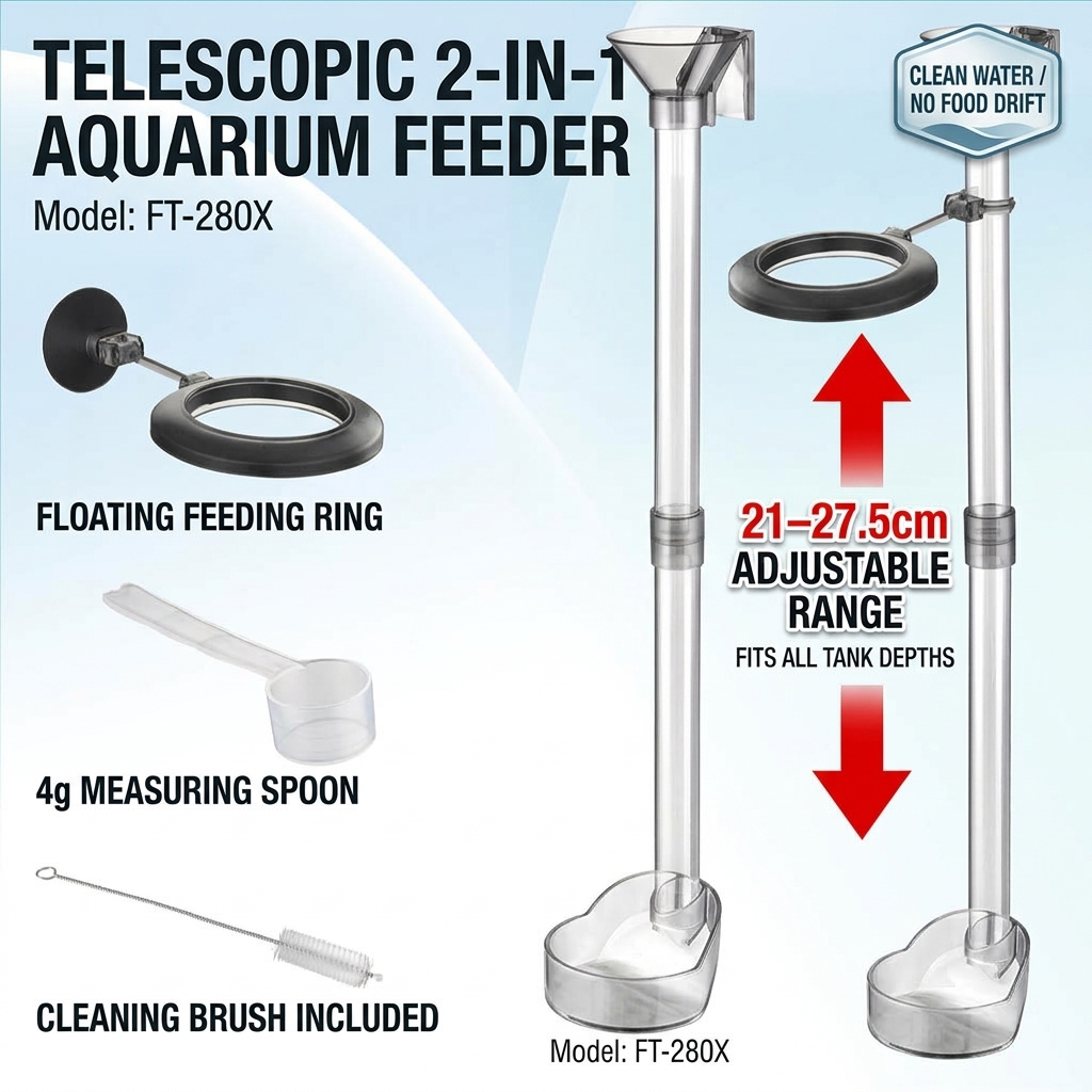 Acrylic Telescopic Fish Feeder - đánh giá và giá Aquarium Fertilizer